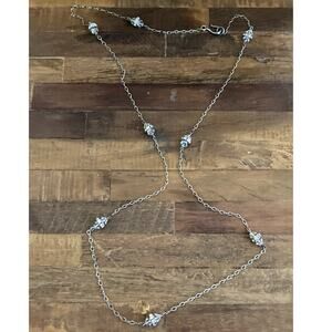 1990s Vintage Crystal Station Necklace | Deco Revival Grunge Glam | Mint Archive